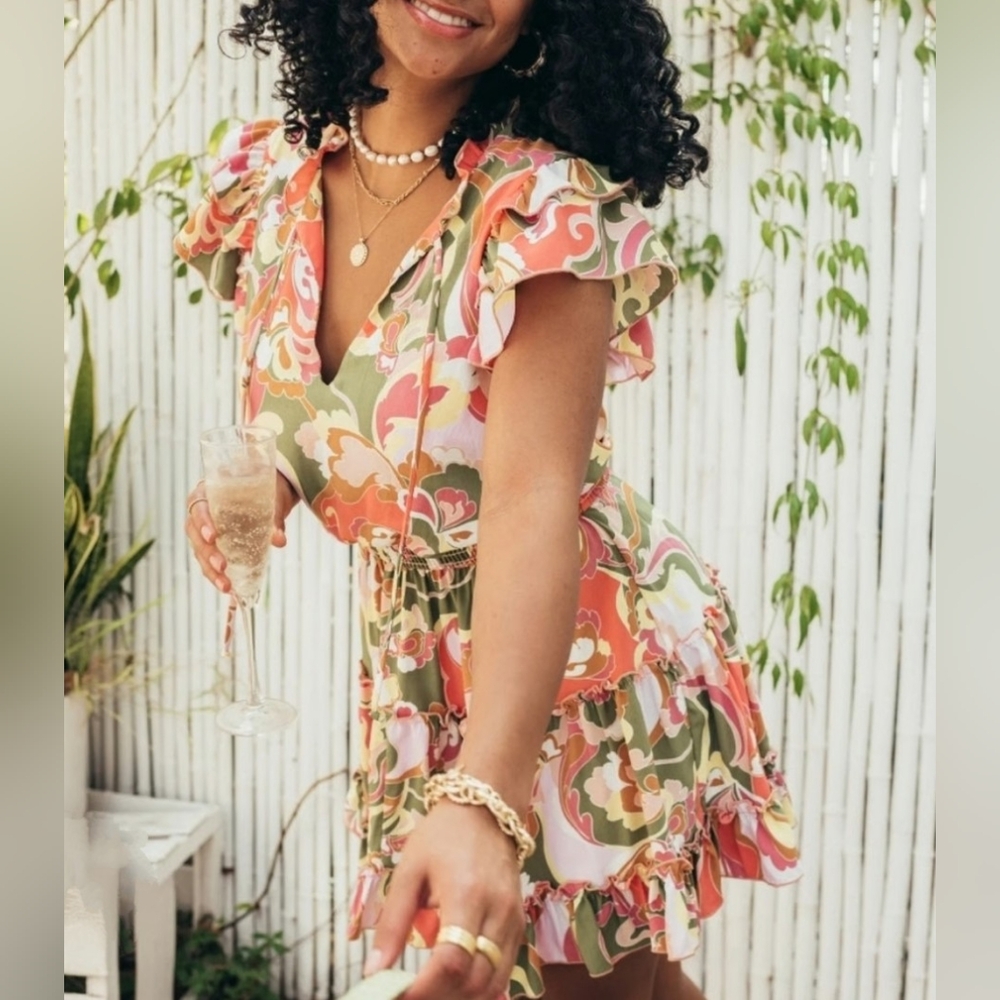 Show Me Your MuMu Wild Dreams Mini Dress Size XL
